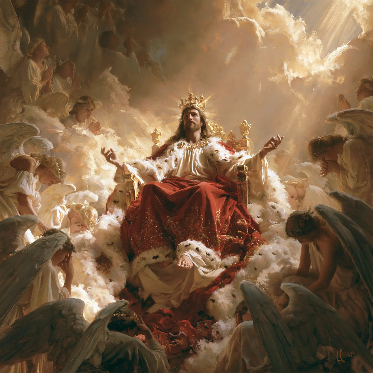 Jesus the King - Jesus the King with Angels · Square n° 1