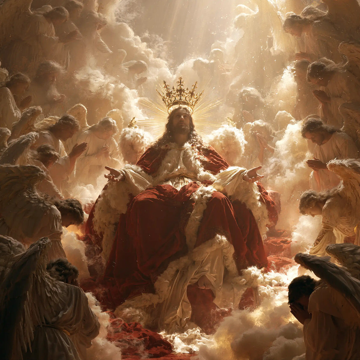 Jesus the King - Jesus the King with Angels · Square n° 2