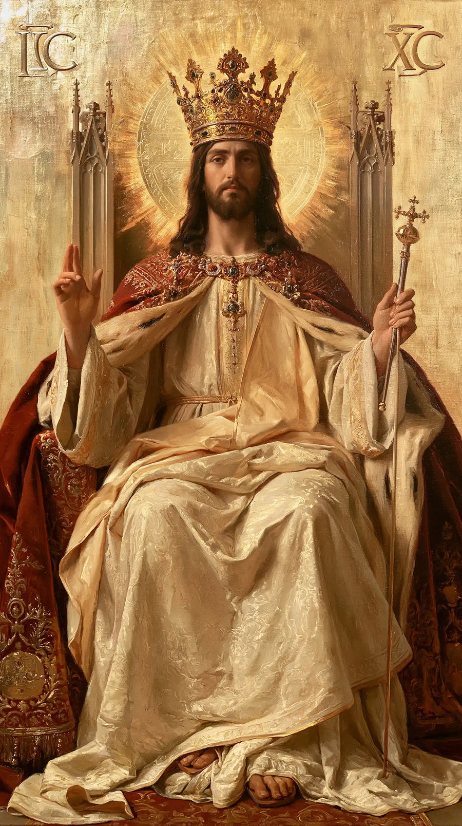Jesus the King - Red, Ivory and Gold · Portrait n° 6
