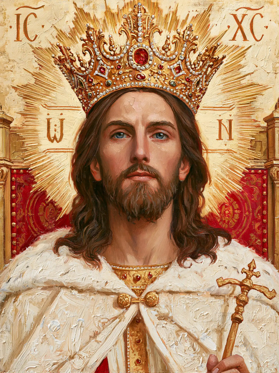 Jesus the King - Red, Ivory and Gold · Portrait n° 9