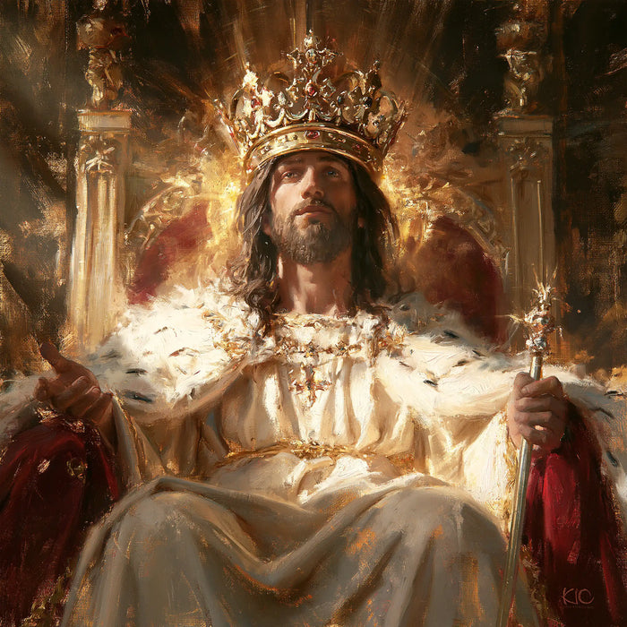 Jesus the King - Red, Ivory and Gold · Square n° 3