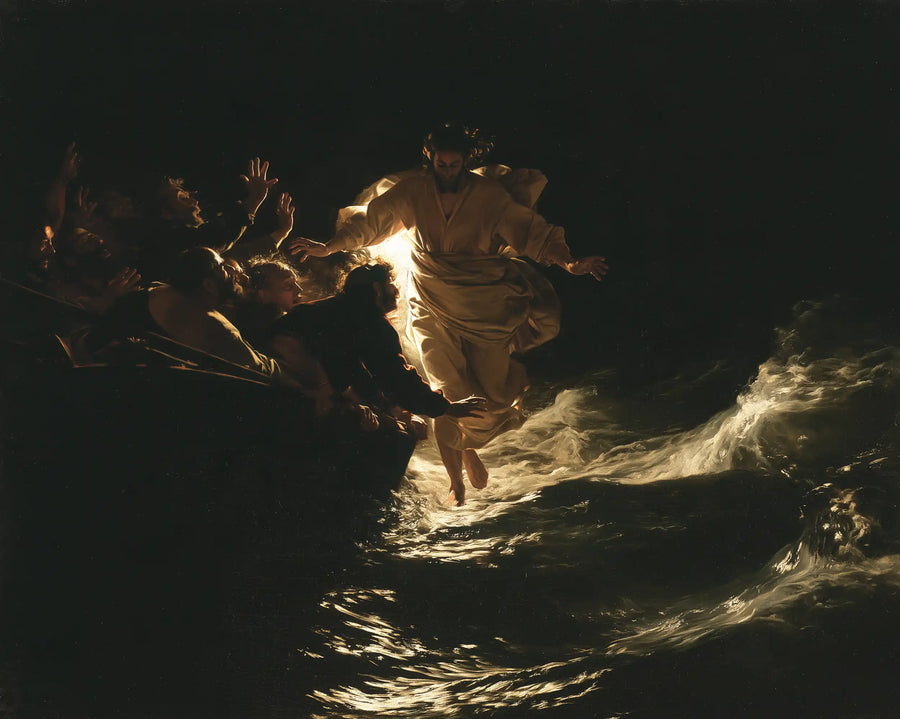 Jesus Walking on Water - Caravaggio Tenebrism · Landscape n° 5