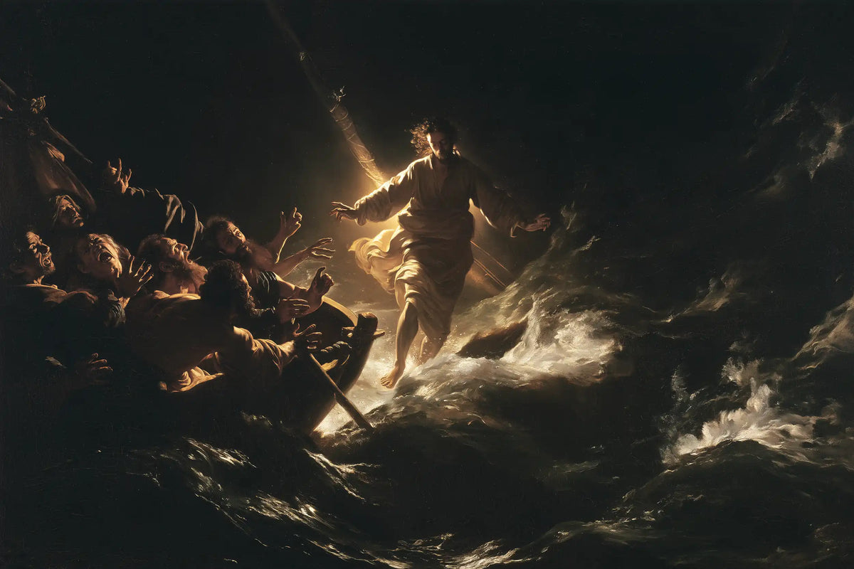 Jesus Walking on Water — The Glow beyond the Oars