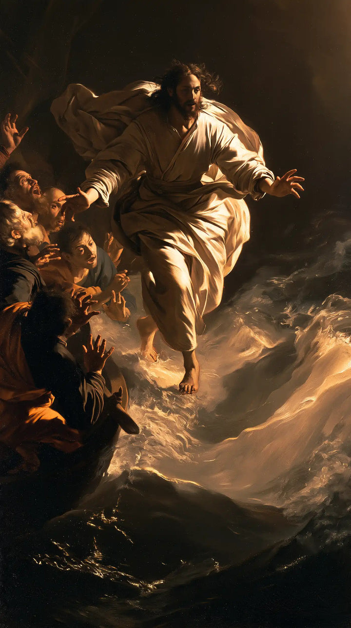 Jesus Walking on Water - Caravaggio Tenebrism · Portrait n° 17