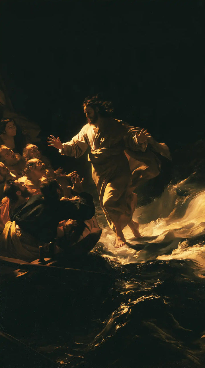 Jesus Walking on Water - Caravaggio Tenebrism · Portrait n° 19