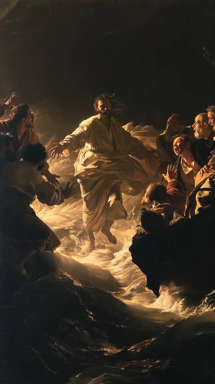 Jesus Walking on Water - Caravaggio Tenebrism · Portrait n° 30