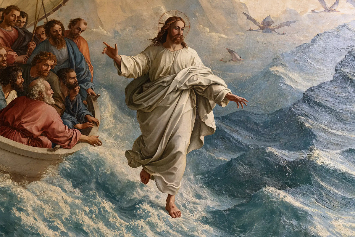 Jesus Walking on Water — Linen amid the Flight of Birds