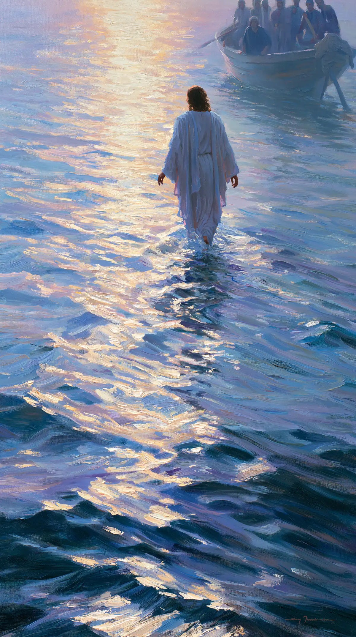 Jesus Walking on Water — The Pale Figure at the End of the Pearly Ribbon