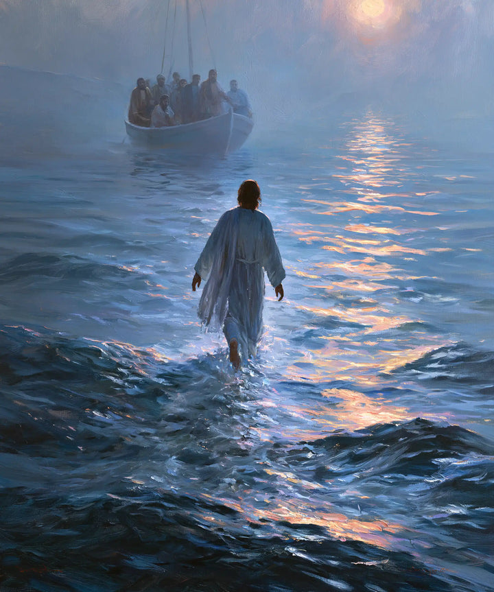 Jesus Walking on Water — The Rose Ribbon toward the Blue Horizon