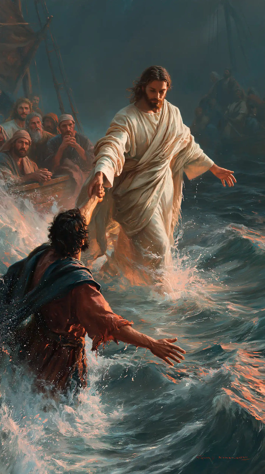 Jesus Walking on Water - Jesus Saves Peter · Portrait n° 3