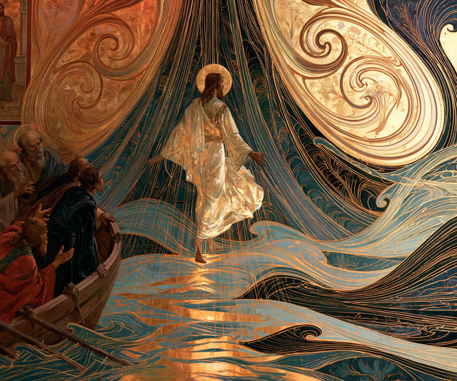 Jesus Walking on Water - Sacred Art Nouveau · Landscape n° 5