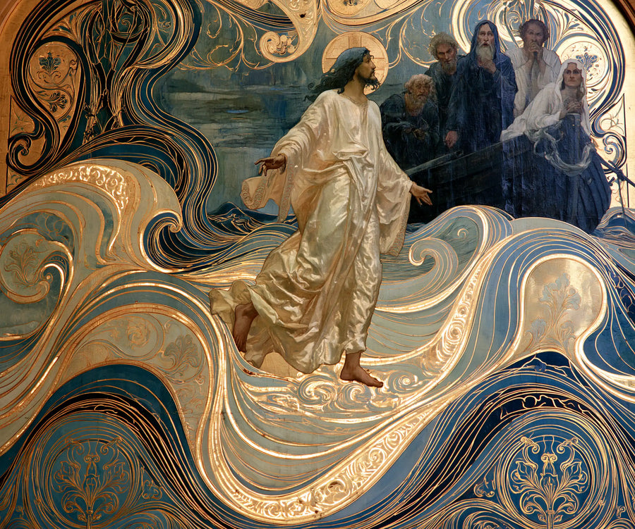 Jesus Walking on Water - Sacred Art Nouveau · Landscape n° 7
