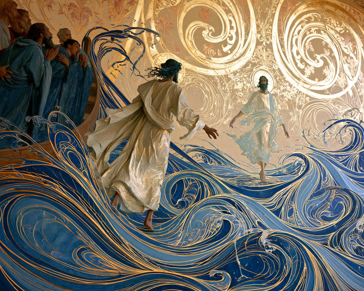 Jesus Walking on Water - Sacred Art Nouveau · Landscape n° 17