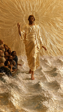 Jesus Walking on Water — Golden Rays upon Silver Waters