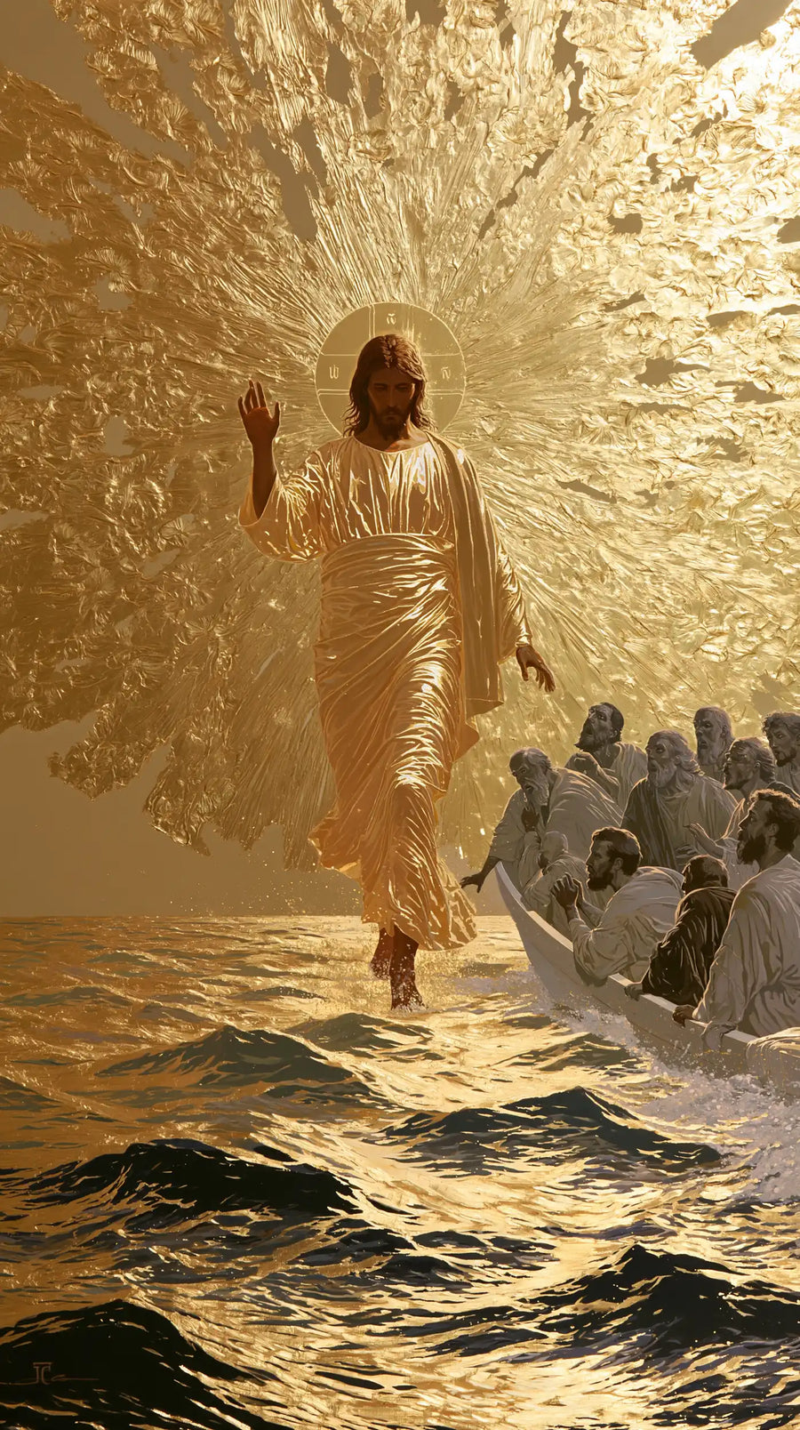Jesus Walking on Water - Sacred Gold · Portrait n° 12