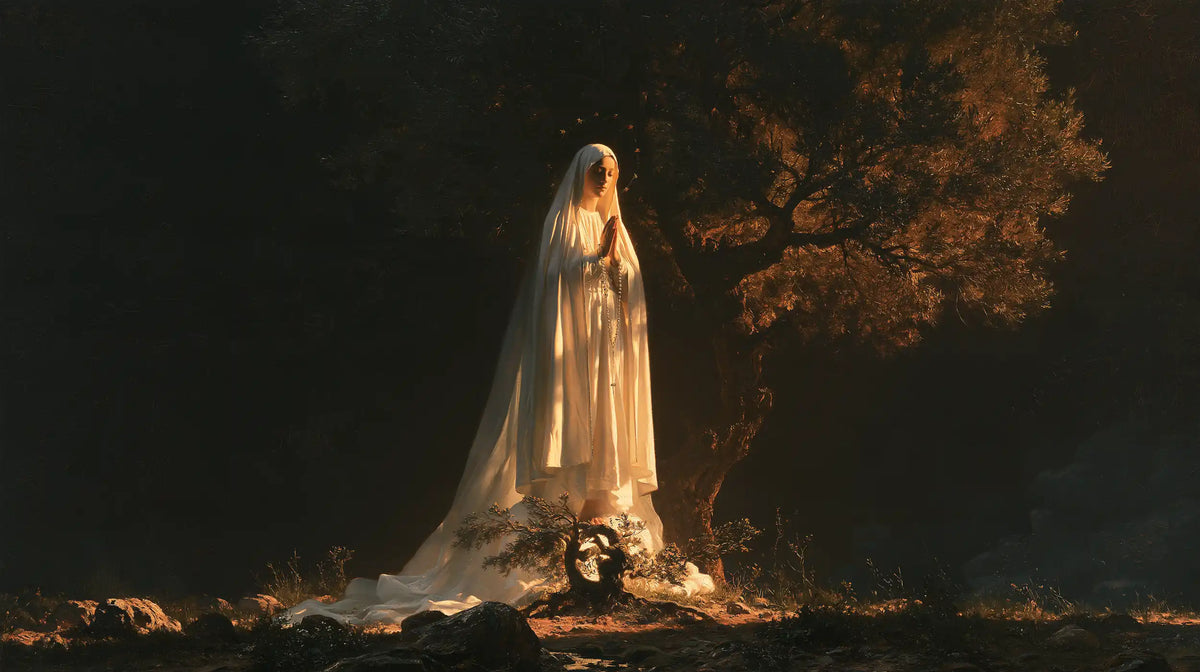 Our Lady of Fatima – Caravaggio Tenebrism · Landscape no. 7