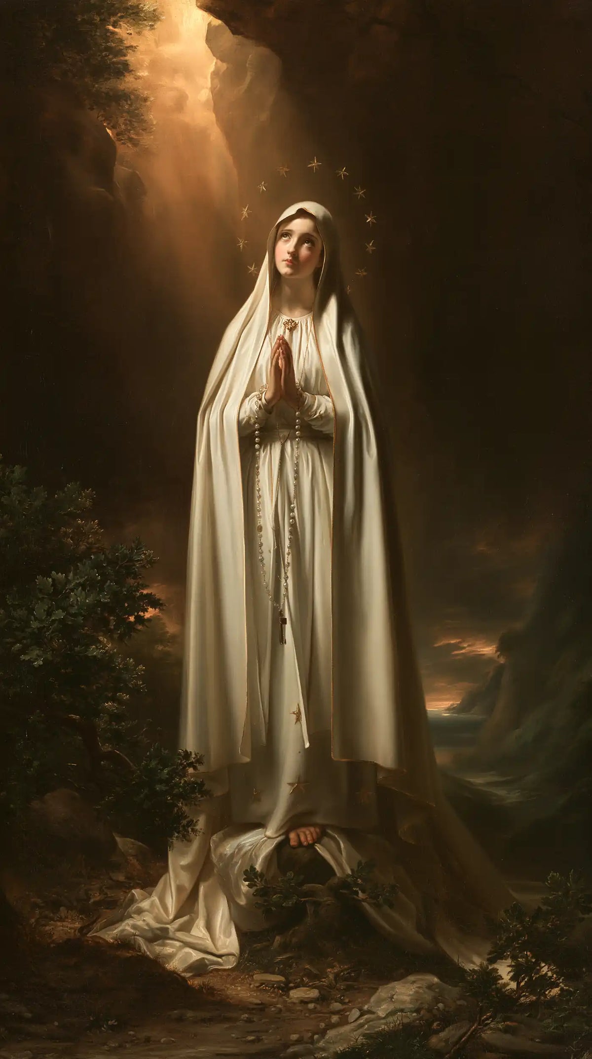 Our Lady of Fatima – Caravaggio Tenebrism · Portrait no. 4