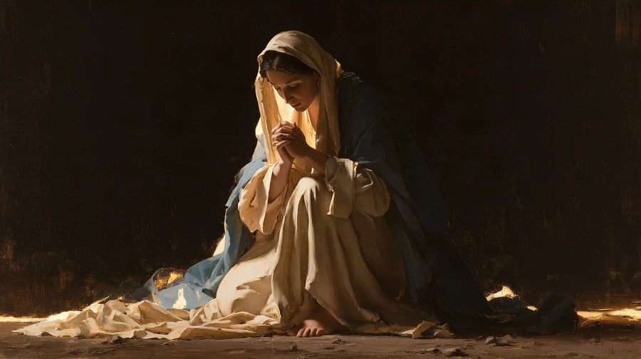 Virgin Mary in Prayer - Black and Gold · Landscape n° 10