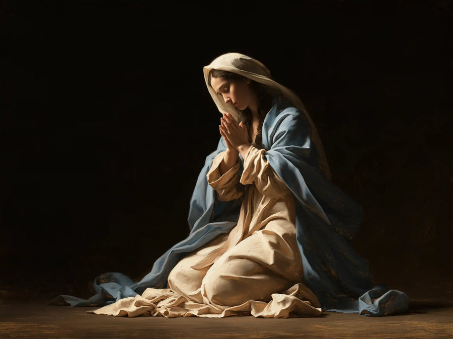 Virgin Mary in Prayer - Black and Gold · Landscape n° 12