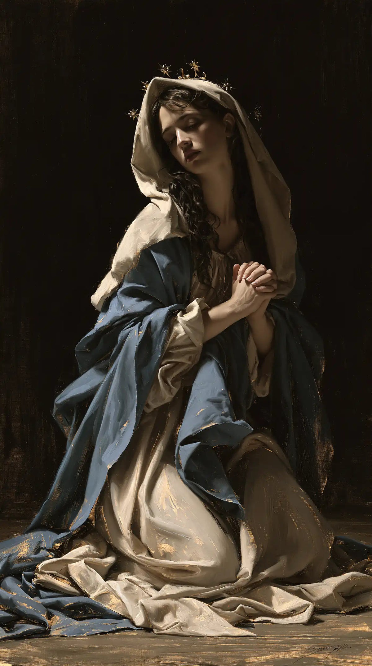 Virgin Mary in Prayer — A Gaze toward the Unseen