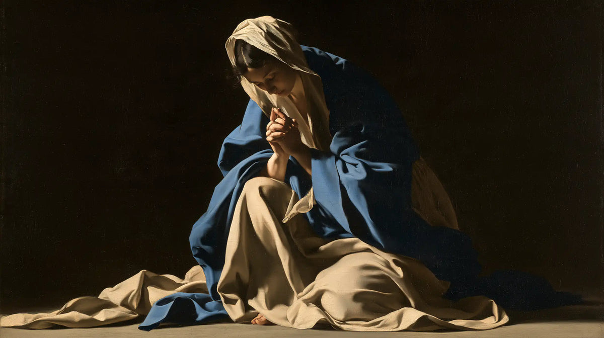 Virgin Mary in Prayer - Caravaggio Tenebrism · Landscape n° 9