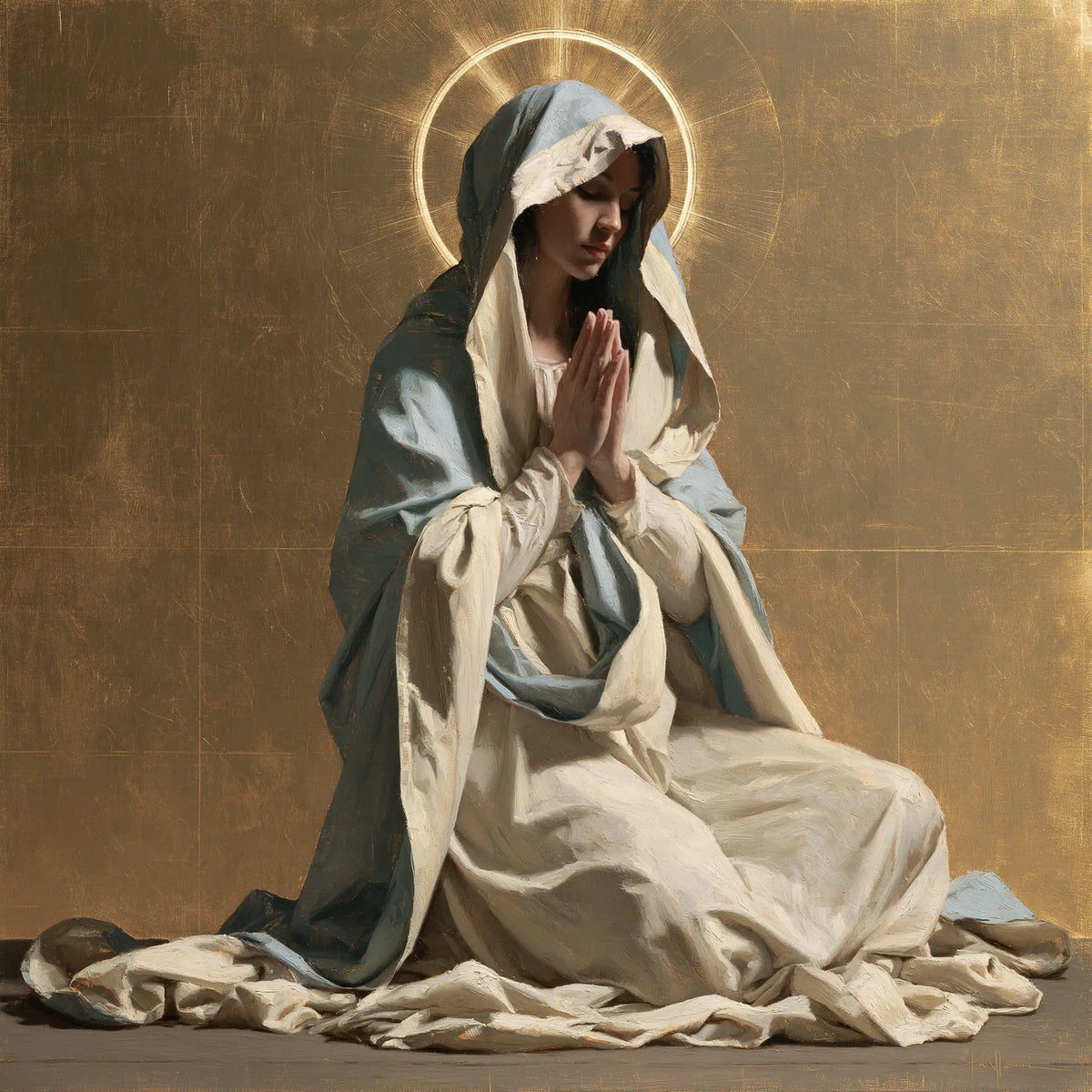 Virgin Mary in Prayer - Contemporary Byzantine · Square n° 8