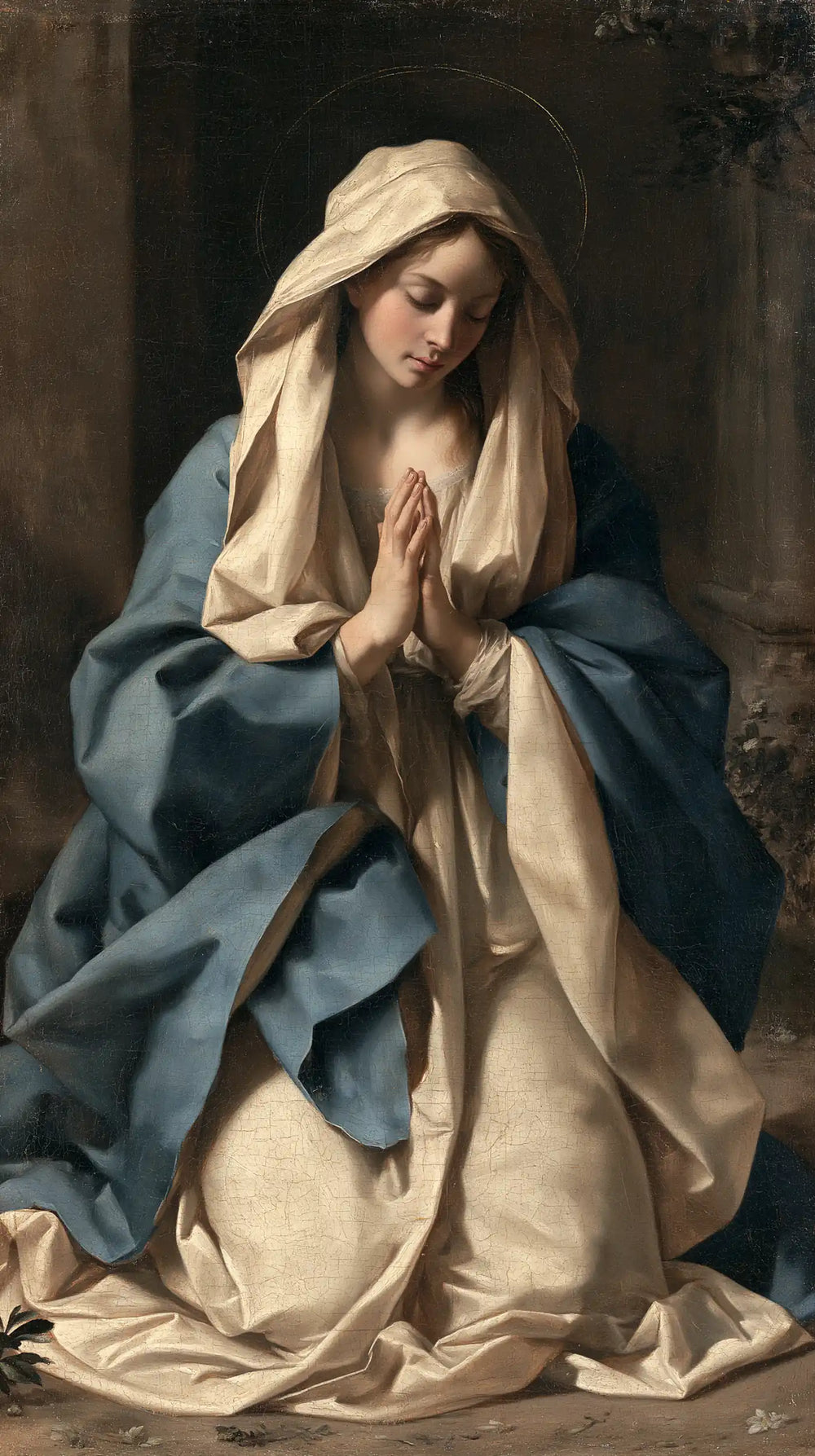 the Virgin Mary in prayer in Florentine Renaissance style, portrait Christian artwork no. 9