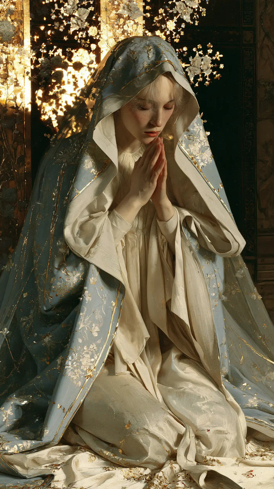 Virgin Mary in Prayer - Sacred Art Nouveau · Portrait n° 25