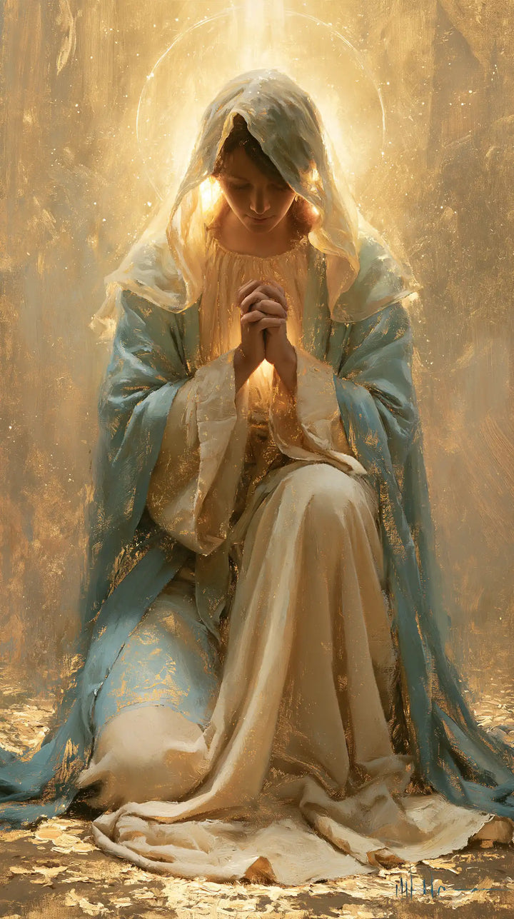 Virgin Mary in Prayer — Prayer beneath Crowning Light