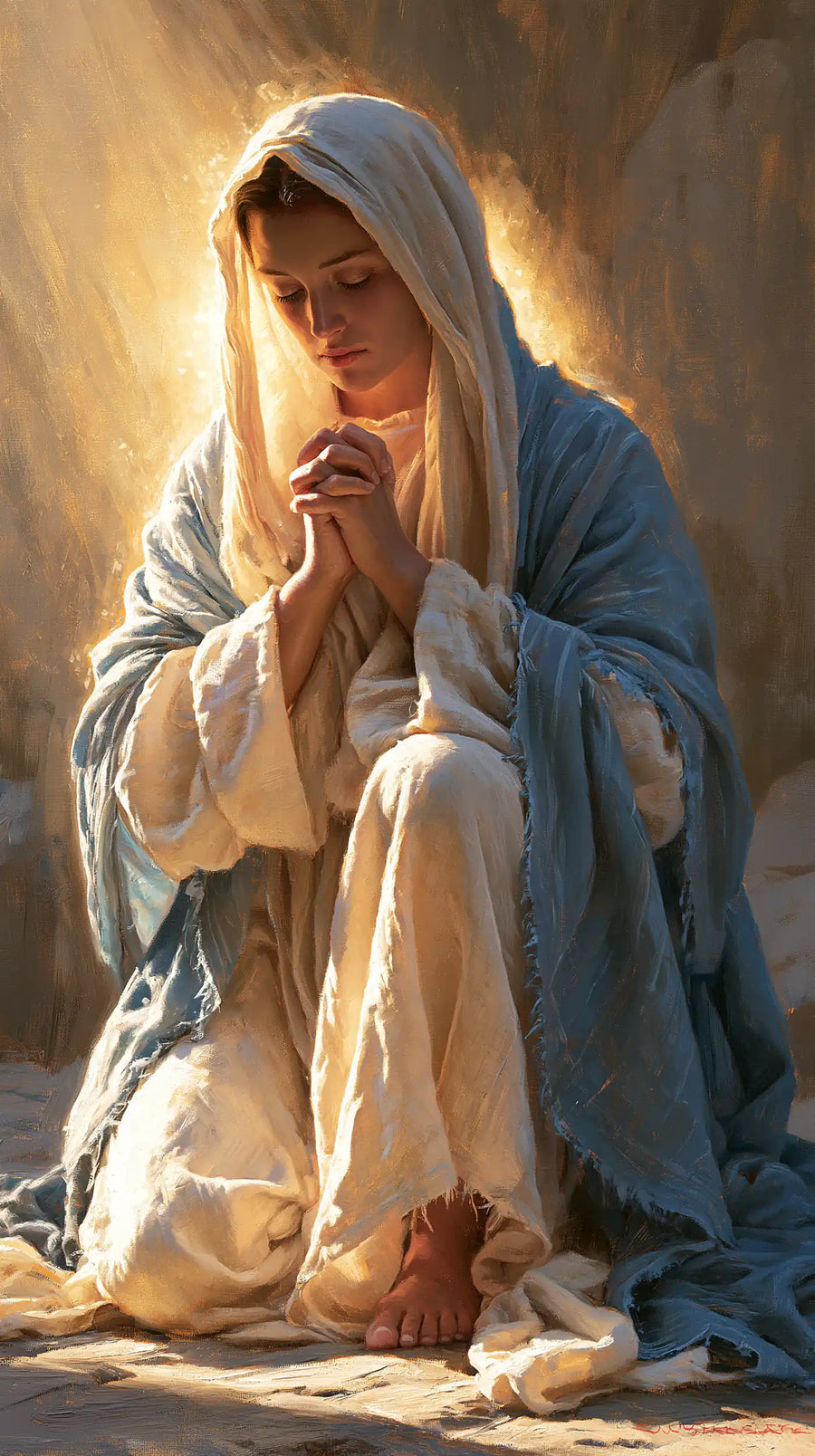 Virgin Mary in Prayer - Sacred Maternal Tenderness · Portrait n° 3