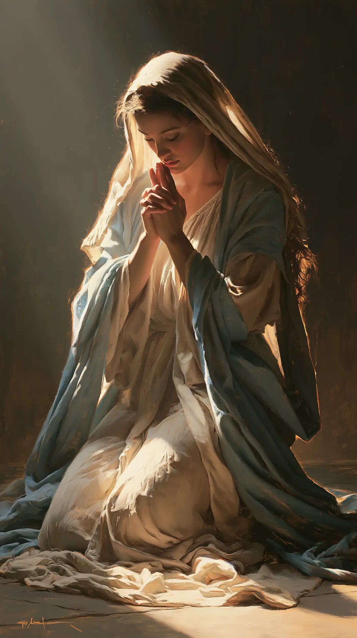 Virgin Mary in Prayer - Sacred Maternal Tenderness · Portrait n° 9