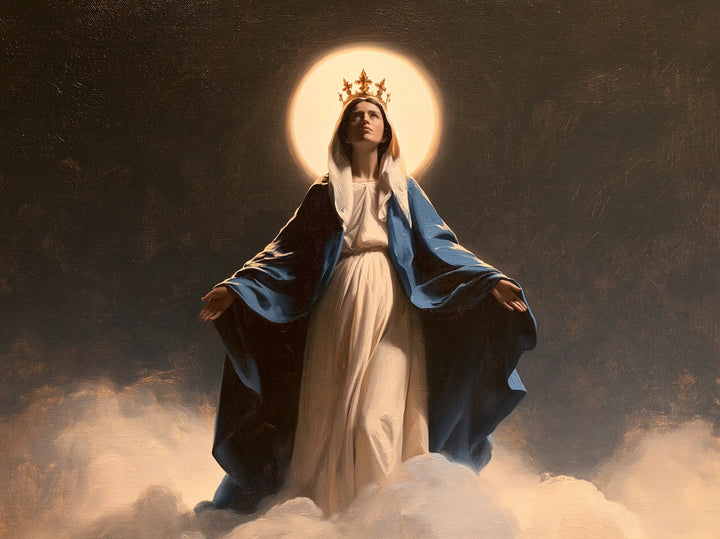 Mary, Queen of Heaven — The Solar Disc and the Open Mantle