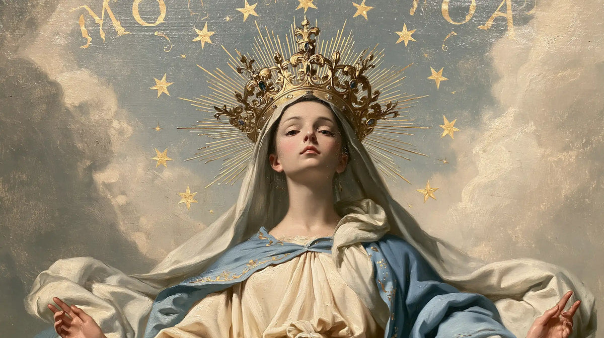 Mary, Queen of Heaven — The Peaceful Face Beneath Morning Stars