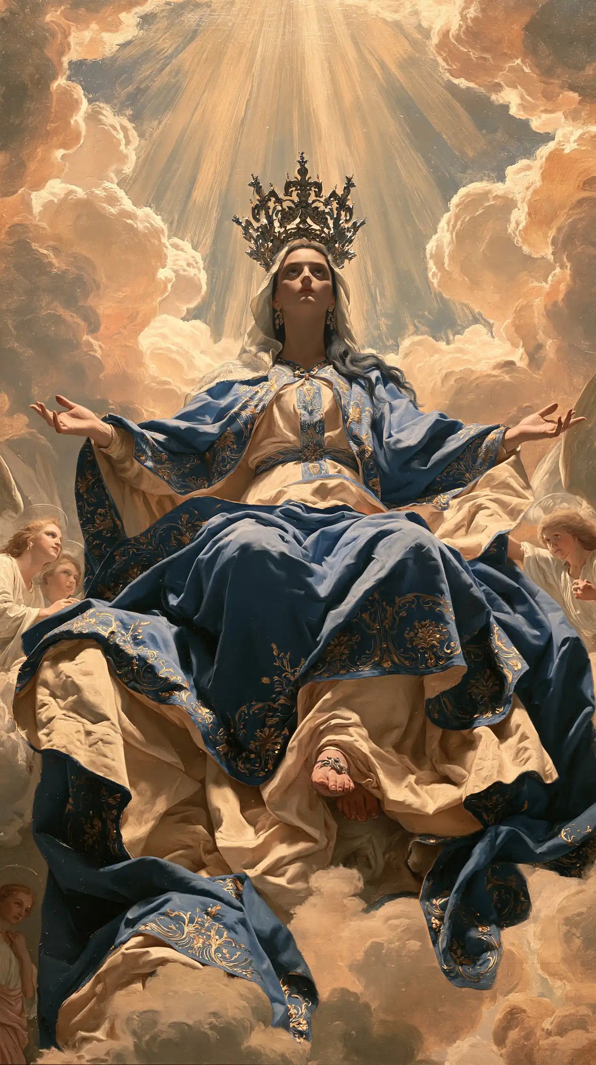 Mary glorified as Queen of Heaven in Heavenly Glory style, portrait Christian artwork no. 5