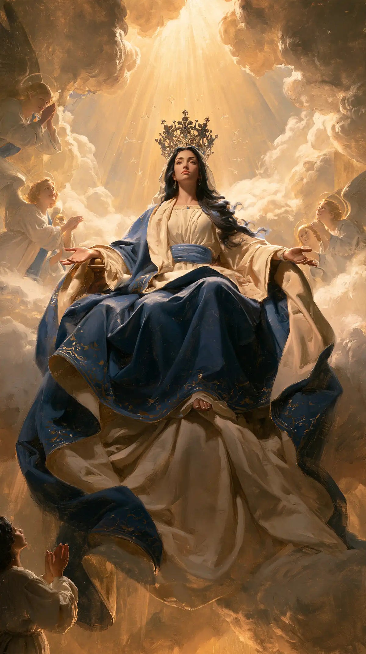 Mary glorified as Queen of Heaven in Heavenly Glory style, portrait Christian artwork no. 20