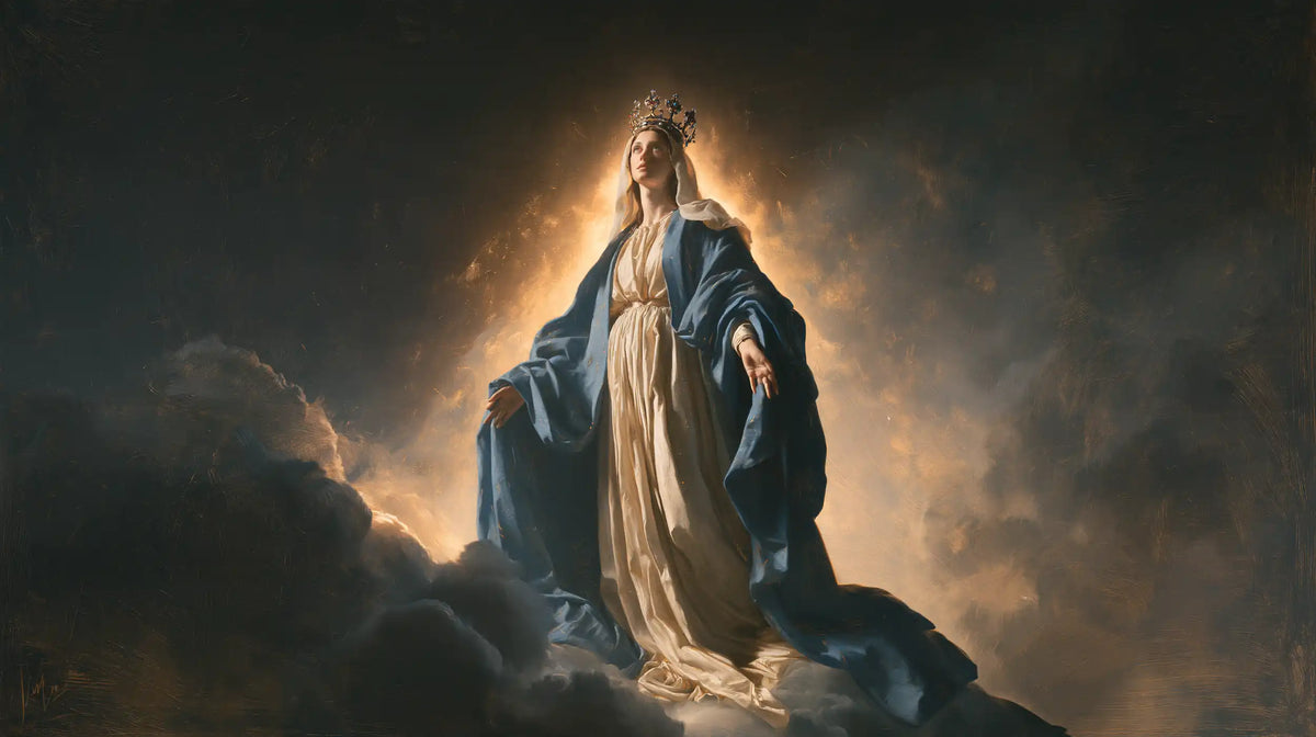 Mary, Queen of Heaven — The Long Mantle at the Edge of Black Clouds
