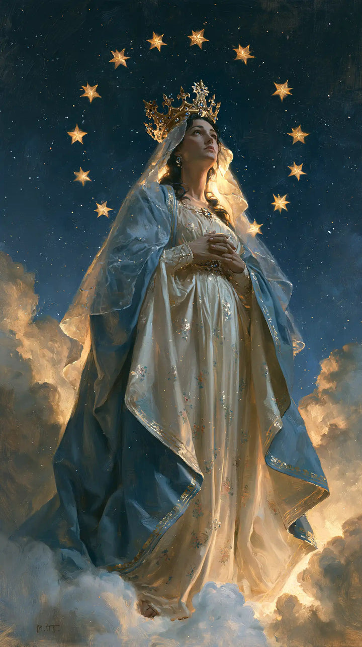 Mary Queen of Heaven - Midnight Blue Chiaroscuro · Portrait n° 5