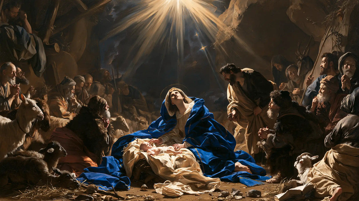 The Nativity — The Gaze Beneath the Great Heavenly Spray