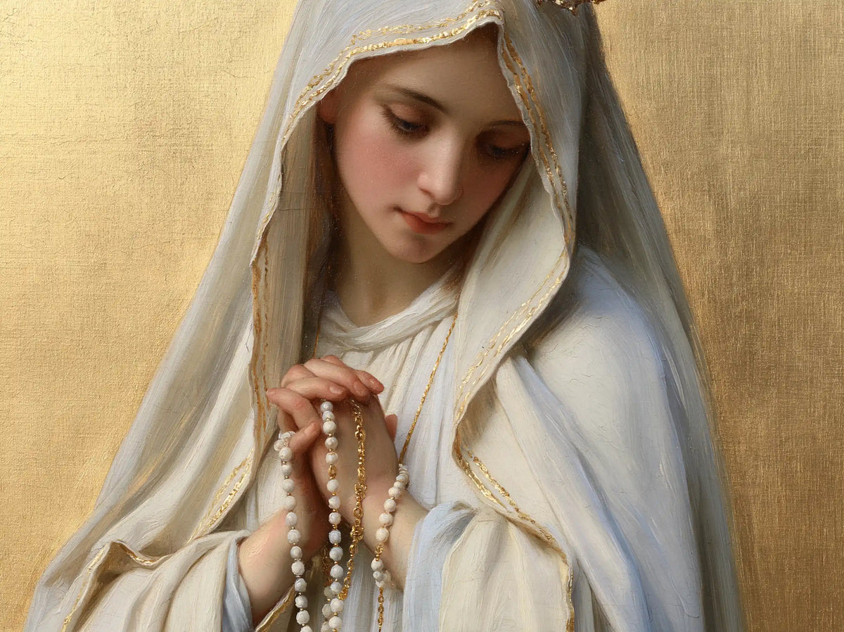 Our Lady of Fatima – Gilded Silence and Pearls