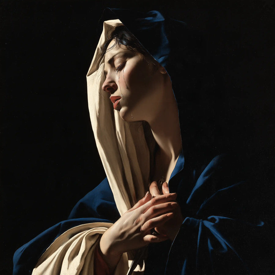 Our Lady of Sorrows - Caravaggio Tenebrism · Square n° 8