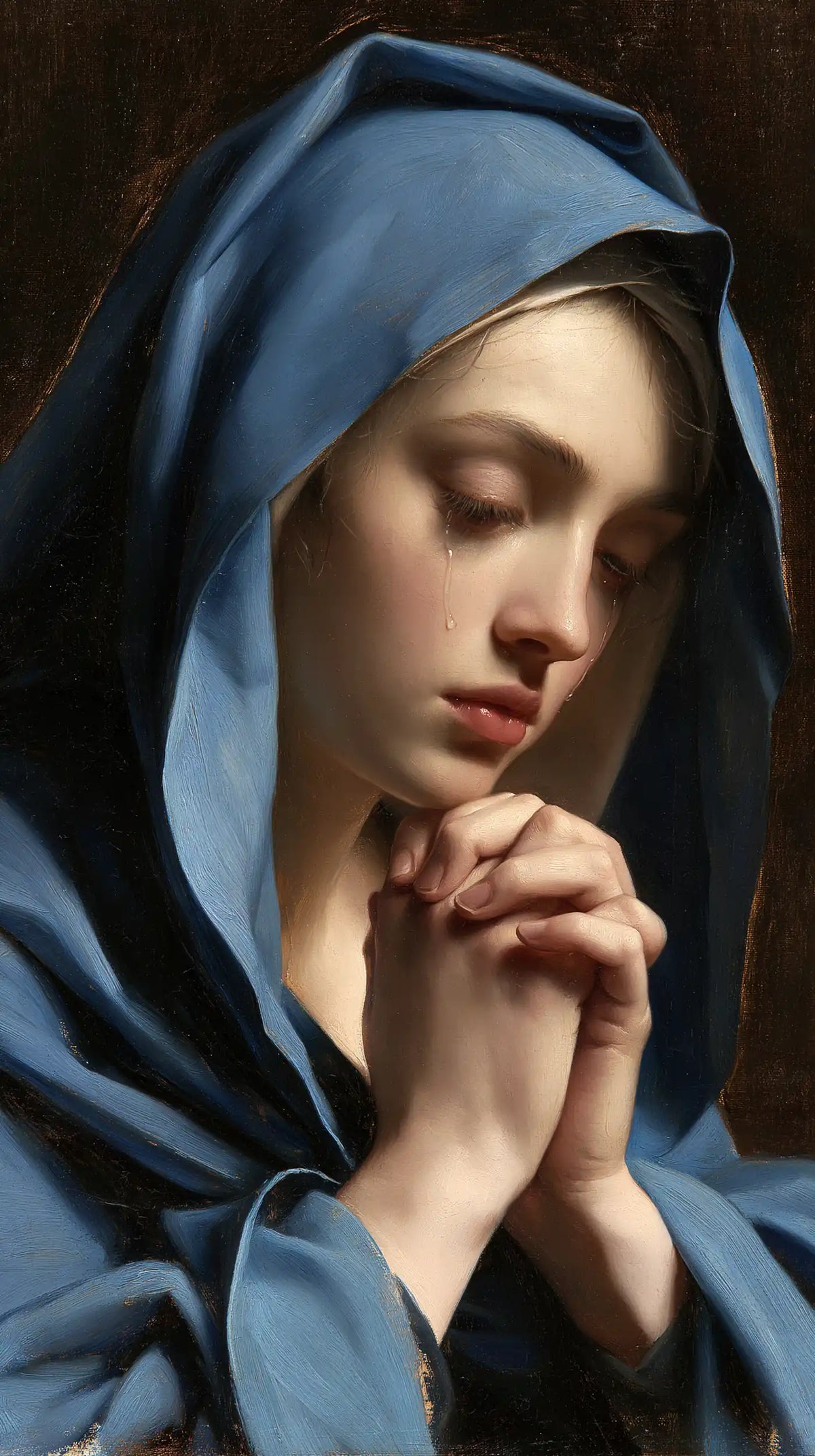 Our Lady of Sorrows — Silence beneath Blue-Tinged Eyelids