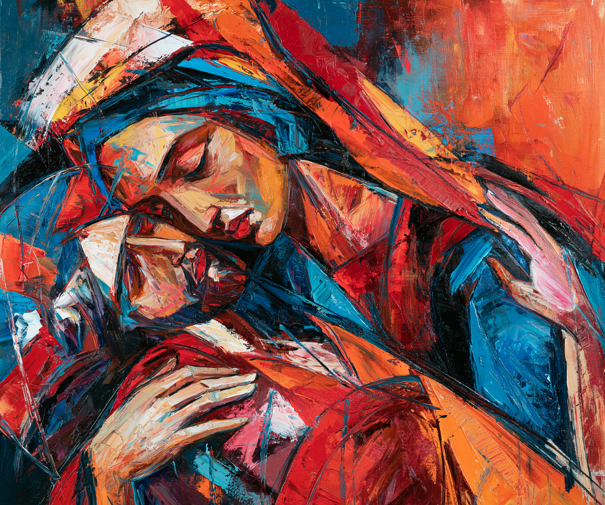 The Pietà — Tenderness in Broken Lines