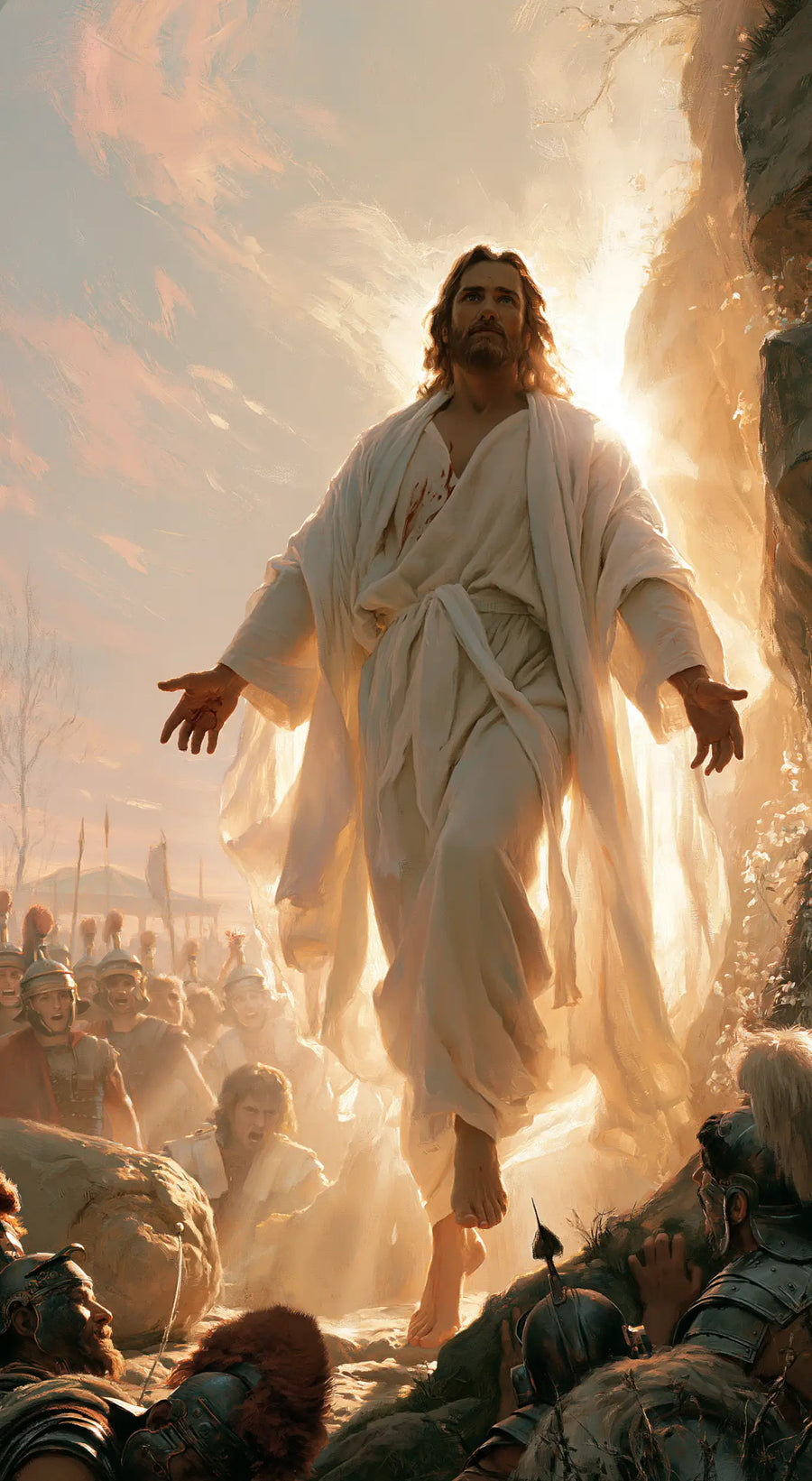 The Resurrection of Jesus Christ — Radiance Follows the Rock Face