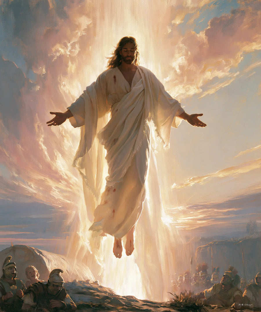 The Resurrection of Jesus Christ — Clouds Part around the White Robe