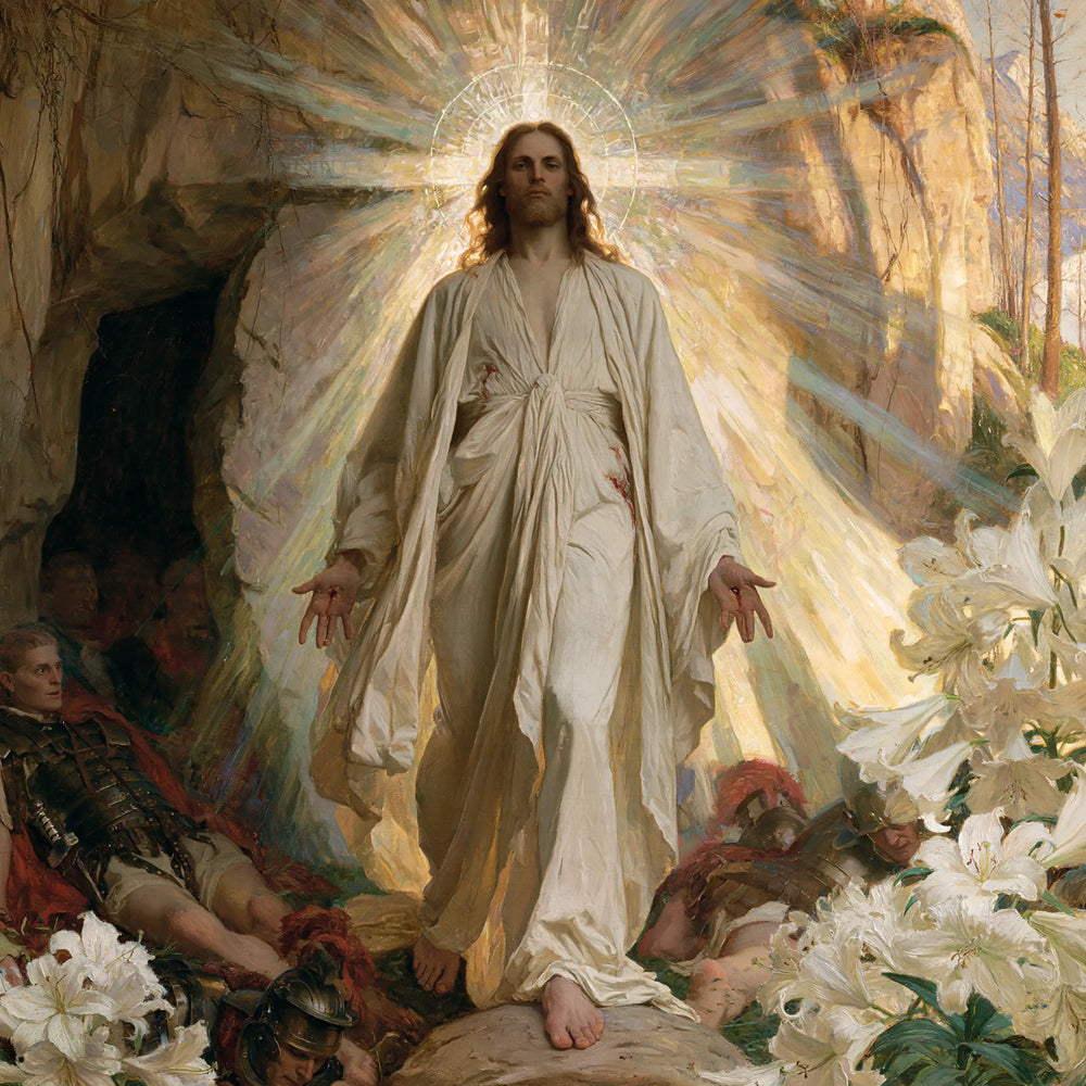 Resurrection of Jesus Christ in Expressionist style, square Christian artwork no. 3