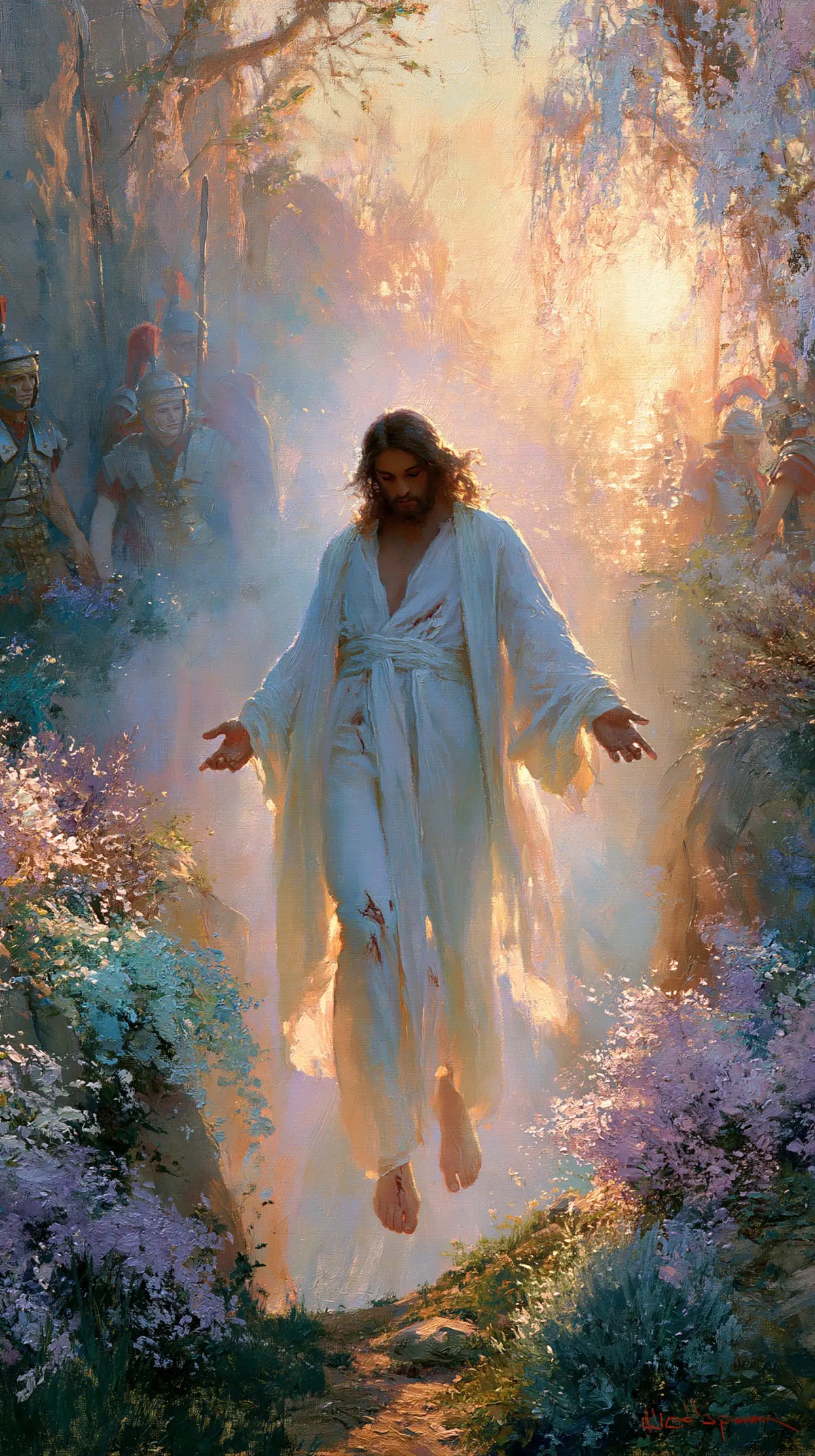 The Resurrection of Jesus Christ — Radiance within the Mauve Blossoms
