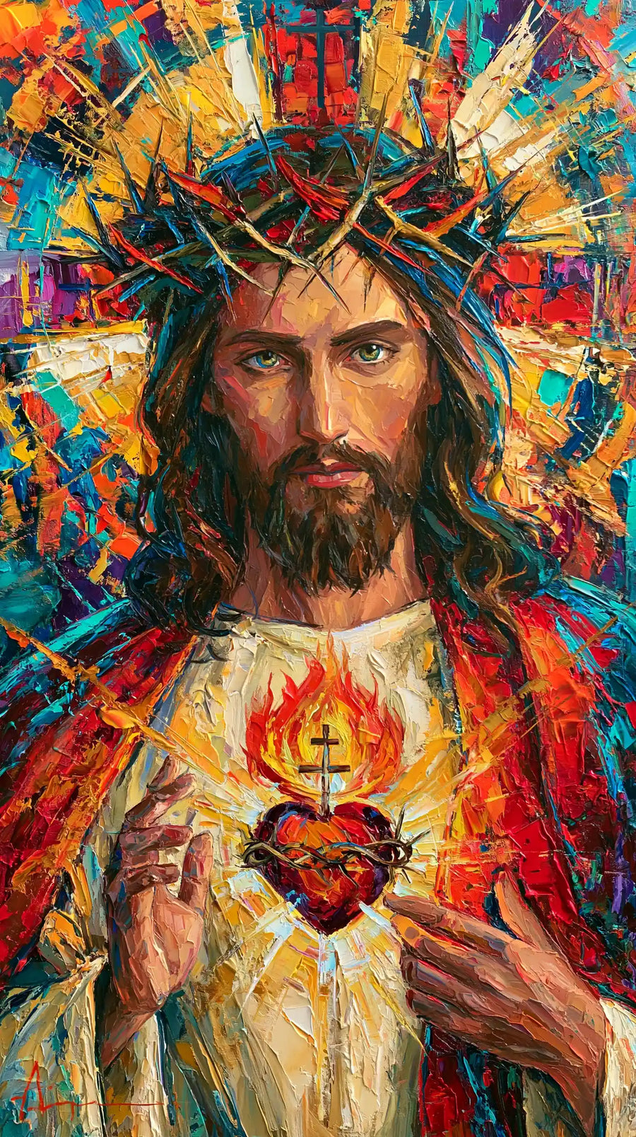 Sacred Heart of Jesus – Colour Expressionism · Portrait no. 1