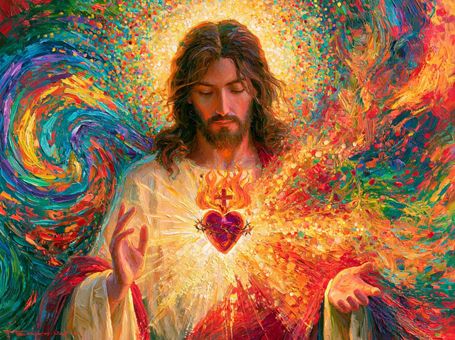 Sacred Heart of Jesus – Pointillist Post-Impressionism · Landscape no. 3