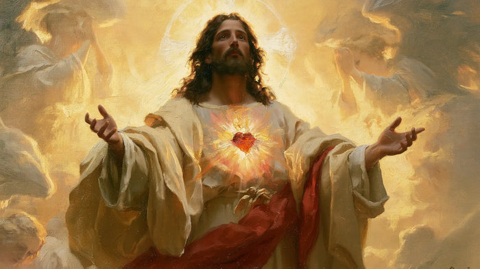The Sacred Heart of Jesus — Light Offered Between Two Palms
