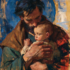 Saint Joseph with the Child Jesus – Expressionist · Square no. 1